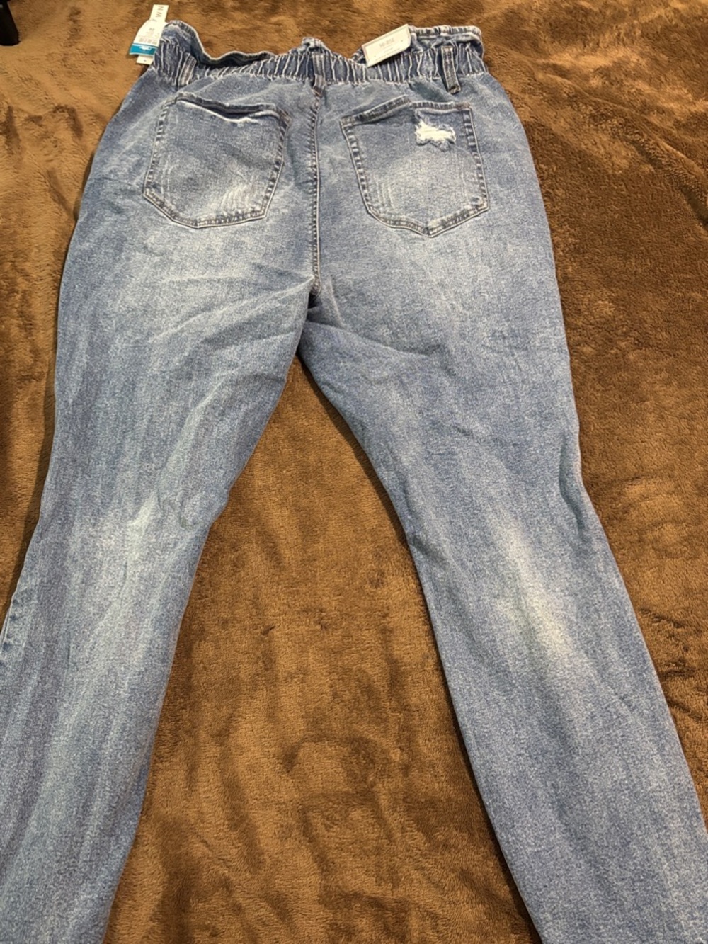 Tinseltown Light Wash Distressed Boyfriend Jeans - Picture 4 of 5